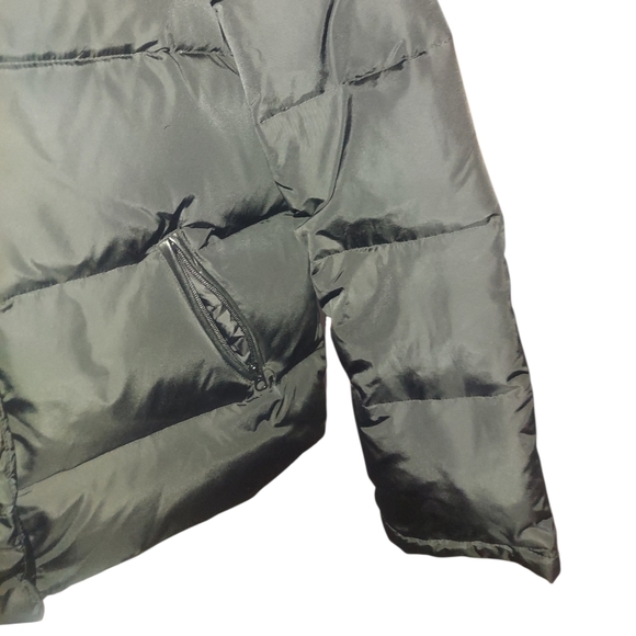 Coach Men’s Down Puffer Jacket Leather Yoke Black Size M 80/20 Down - Picture 3 of 11